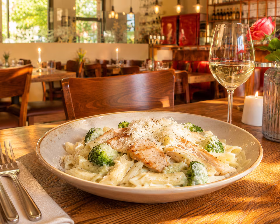 Penne gorgonzola at Matzbach restaurant in Kreuzberg